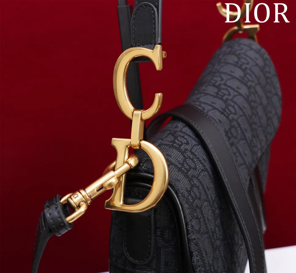dior-saddle-handbag-oblique-jacquard-black thumbnail 3