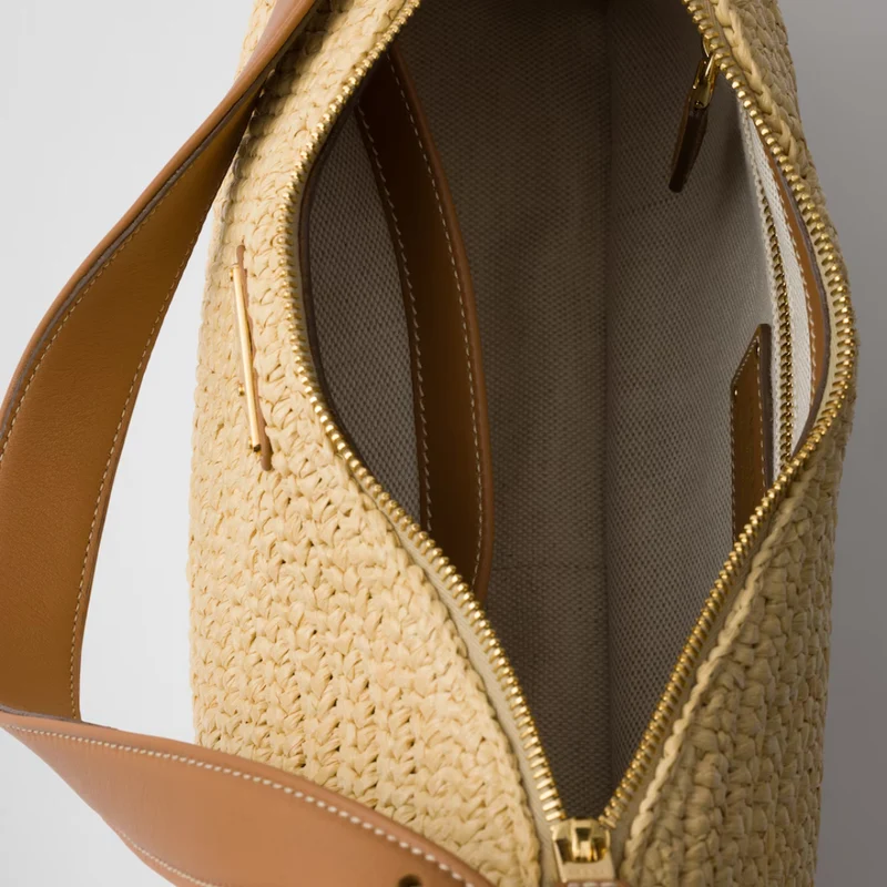 prada-large-handbag-in-crochet-knit-and-leather thumbnail 6