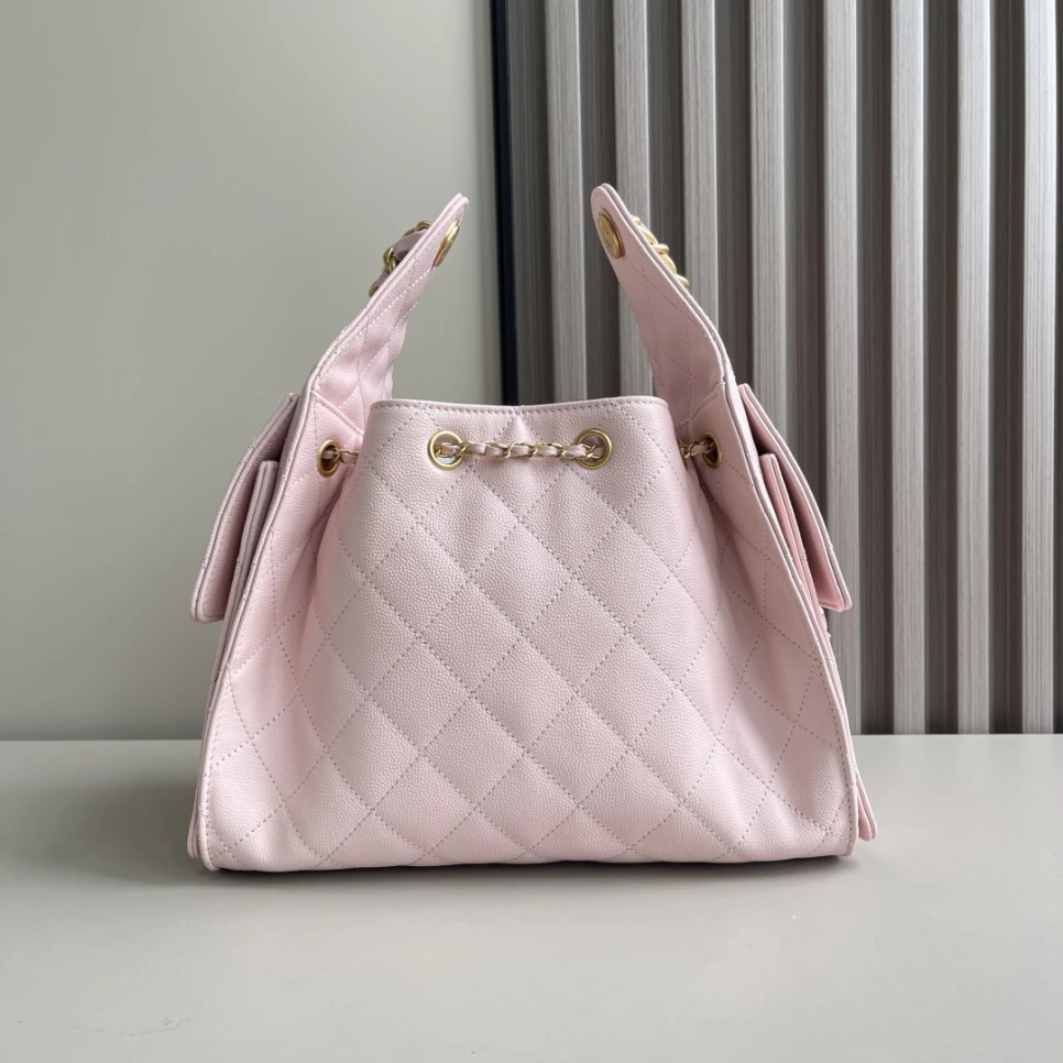 chanel-25-handbag-grained-calfskin-gold-tone-metal-pink thumbnail 5