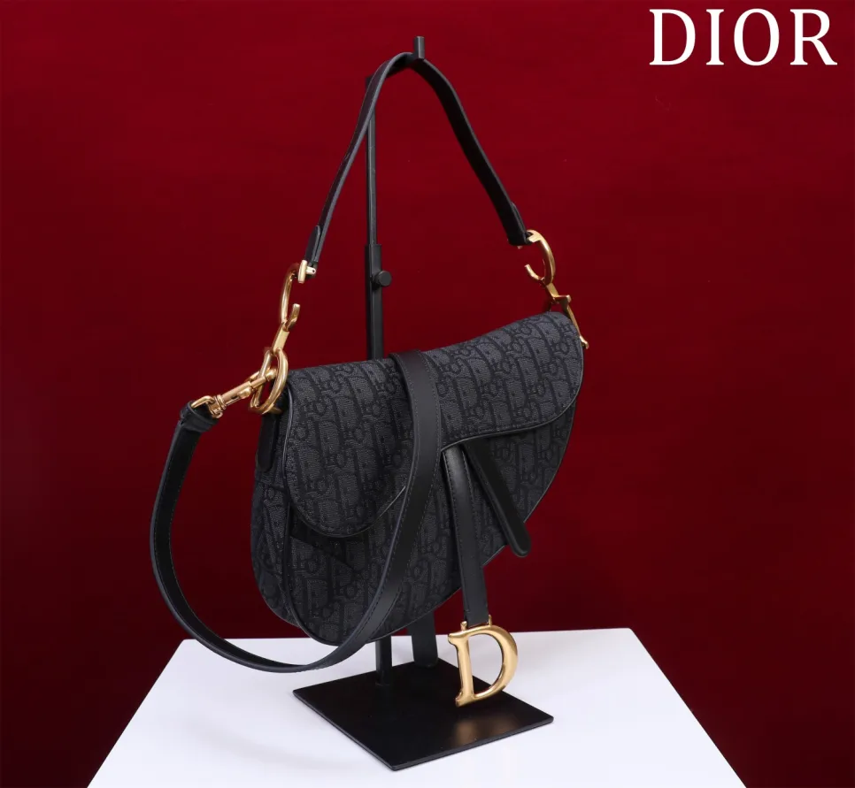 dior-saddle-handbag-oblique-jacquard-black thumbnail 2