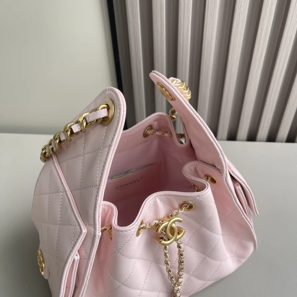 chanel-25-handbag-grained-calfskin-gold-tone-metal-pink thumbnail 4