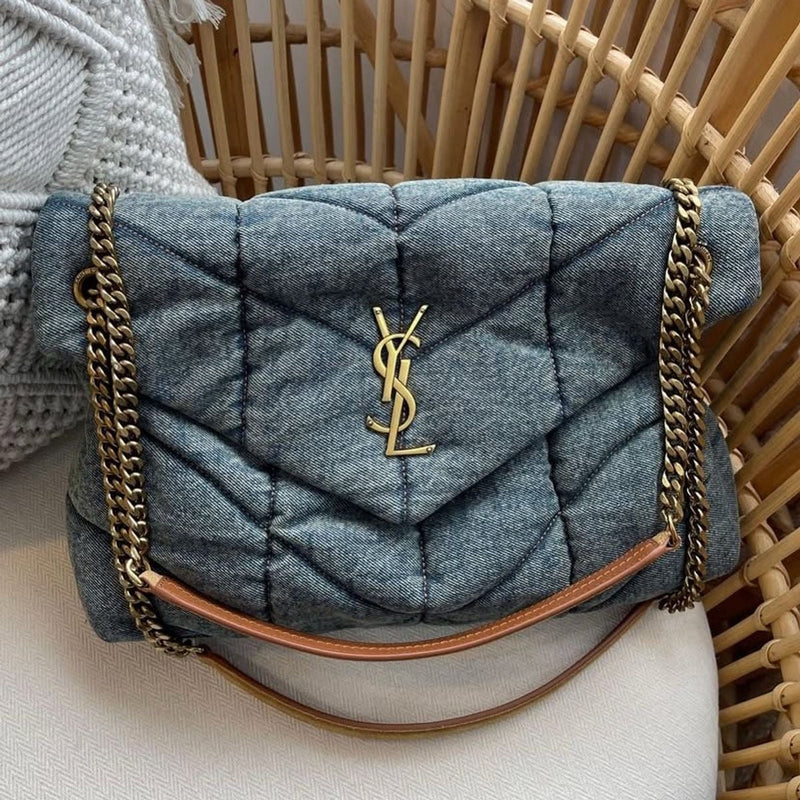 saint-laurent-loulou-puffer-bag-made-of-quilted-vintage-denim thumbnail 9