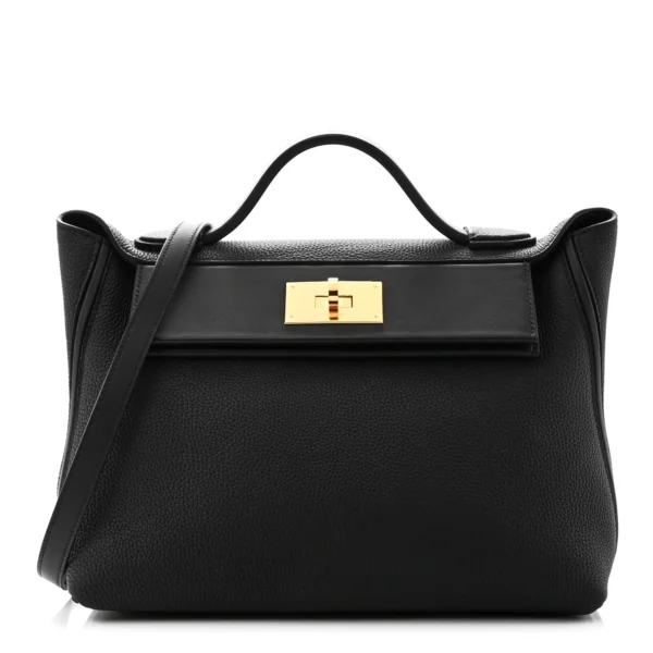 Hermes 2424 Togo Swift Gold Hardware Black - Bag